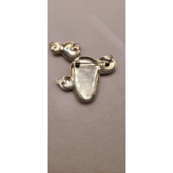 Carolyn Pollack Prickley Pear Cactus Brooch Sterling Vintage W/4 Turquoise Stone - Picture 3 of 4